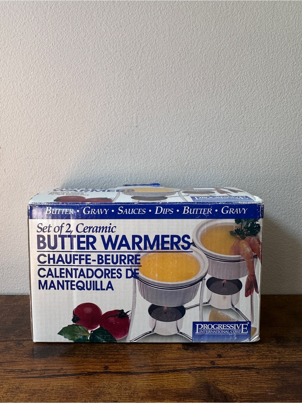 Progressive International Ceramic Butter Warmers Set of 2 Fondue Sauces Gravy